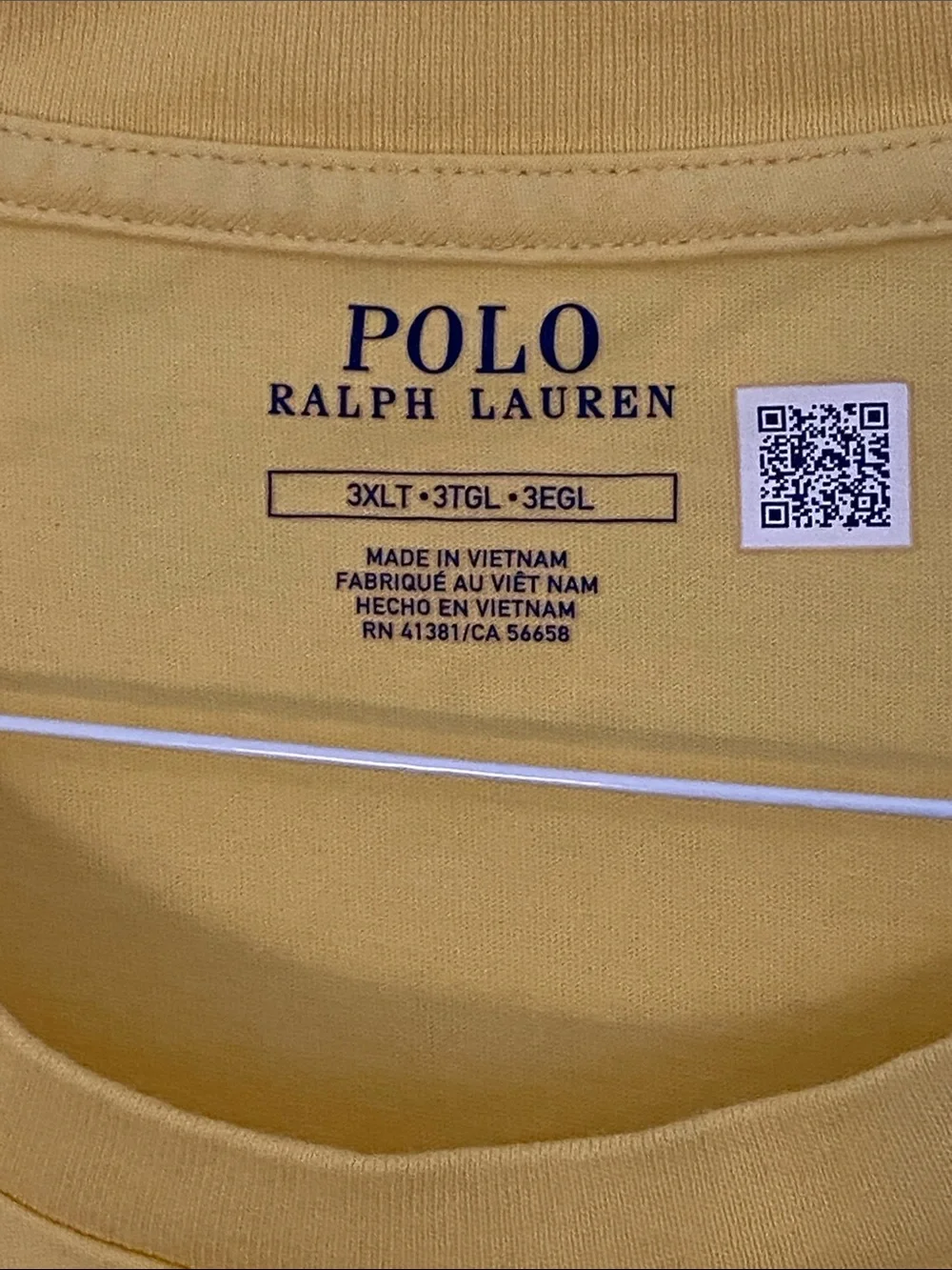 Polo by Ralph Lauren Pale Yellow Pocket Tee with Blue Pony 3XLT